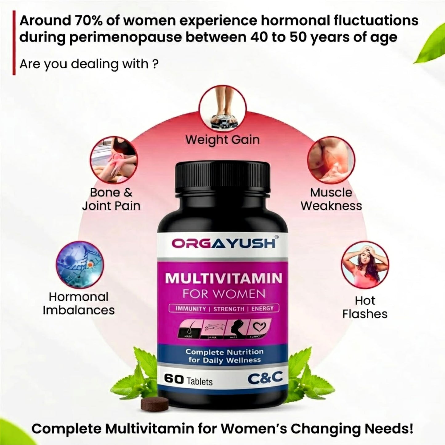 Women’s Multivitamin Tablets– Daily Energy & Immunity Support with Vitamins A, B, C, D, E & Biotin, No Added Sugar, Mixed Berry Flavor, Vegetarian Wellness Supplement (Pack of 1, Medium)