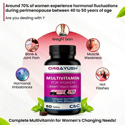 Women’s Multivitamin Tablets– Daily Energy & Immunity Support with Vitamins A, B, C, D, E & Biotin, No Added Sugar, Mixed Berry Flavor, Vegetarian Wellness Supplement (Pack of 1, Medium)