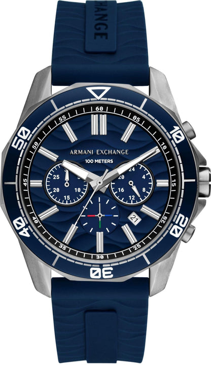 Armani Exchange Men's Quartz Analog Watch with Stainless Steel Strap AX7151SET, Blue and Grey, talla única, Classic