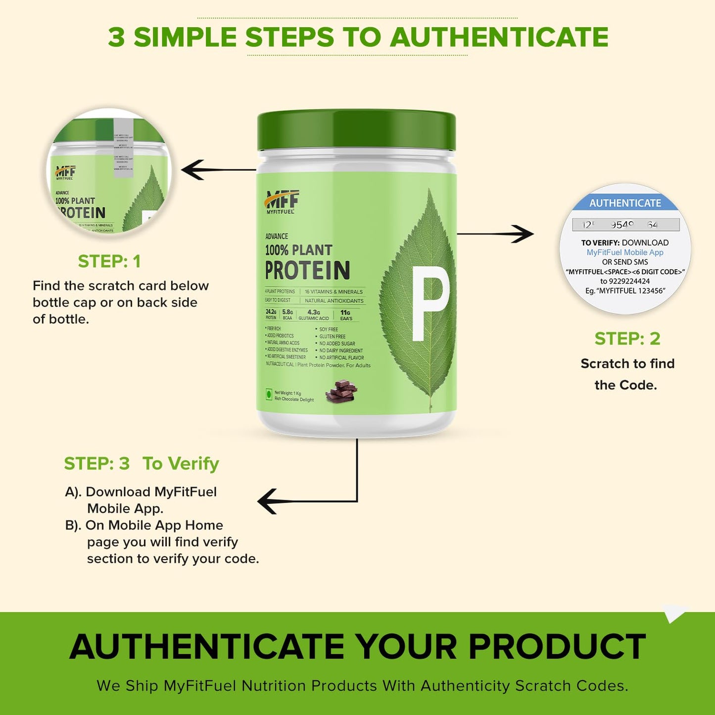 MyFitFuel Advance 100% Plant Protein (4 Plant Proteins, 16 Vitamins & M- image 3