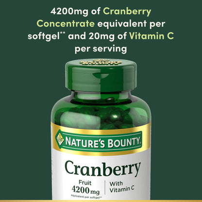 Nature's Bounty Cranberry Softgels, 250 Count