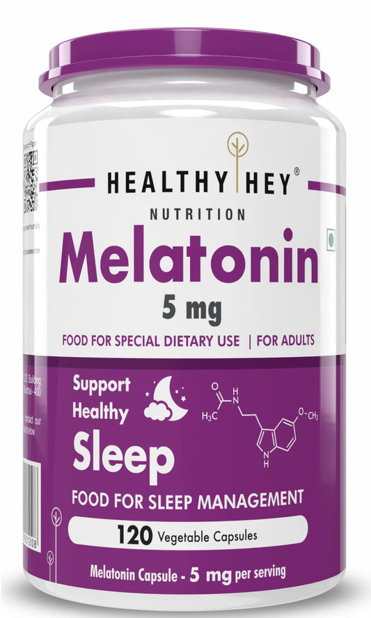 HealthyHey Nutrition Melatonin 5mg, 120 vegetable capsules
