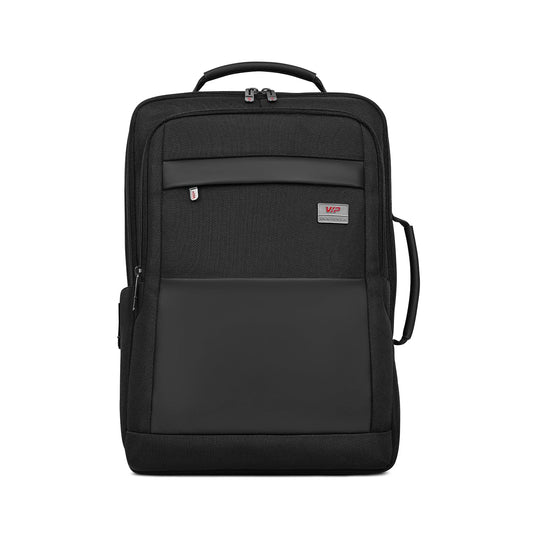 VIP Legacy 17 Inch Convertible Laptop Backpack 30L + 5L Expandable | Water-Resistant with USB Charging Port | Padded Laptop Sleeve, 3 Compartments | Office & Travel Backpack for Men & Women (Black)