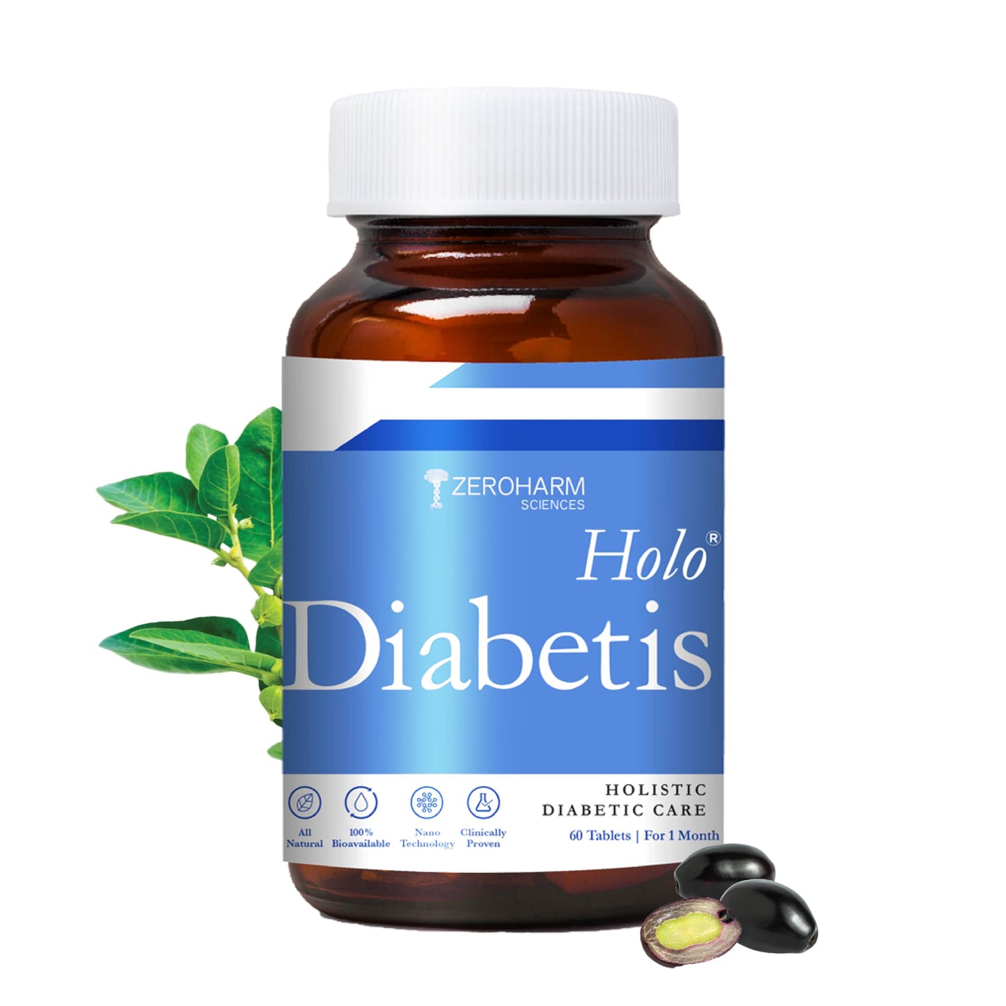 Holo Diabetis - Blood Sugar Control Tablets - Diabetes care Tablets With Nano-fo