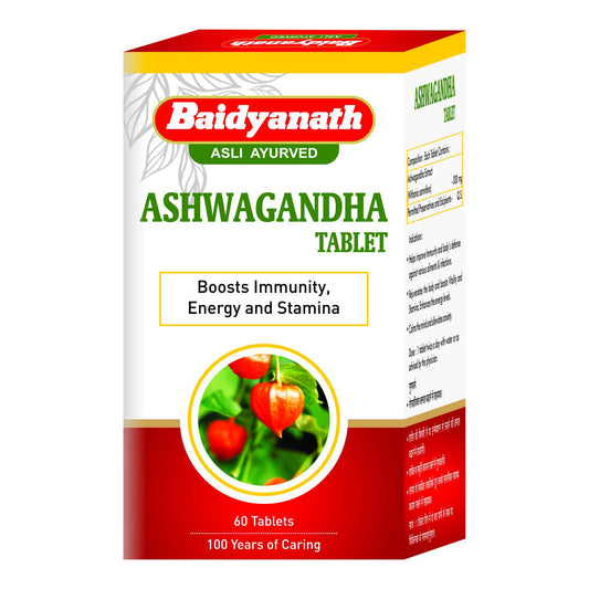 Baidyanath Asli Ayurved Ashwagandha Tablet | Immunity Booster | Antioxidant | Rejuvenate Mind & Body - 60 Tablets