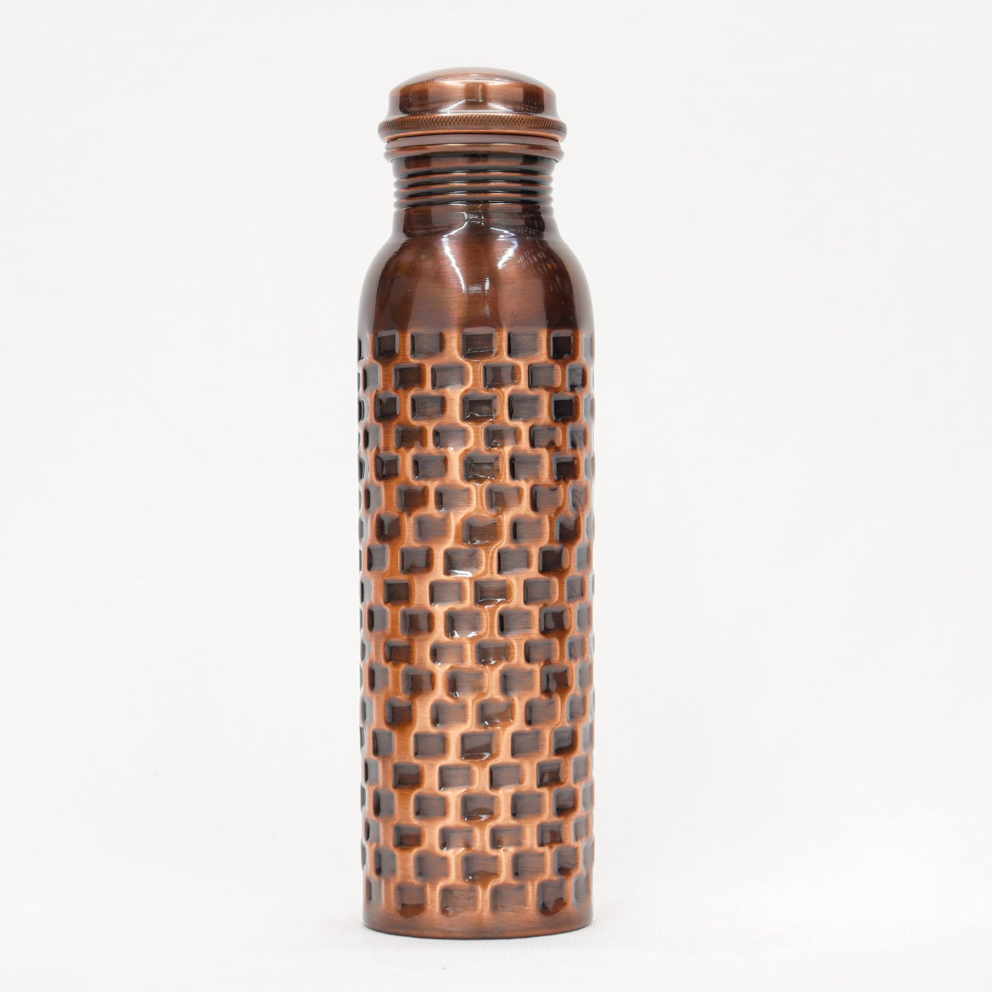 KUVI Copper Charge 1000ml Water Bottle 100% Pure Copper Water Bottle Leak Proof & Rust Proof for Home, School & Office (1000 ml) (Jointless Marble Design)