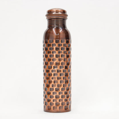 KUVI Copper Charge 1000ml Water Bottle 100% Pure Copper Water Bottle Leak Proof & Rust Proof for Home, School & Office (1000 ml) (Jointless Marble Design)