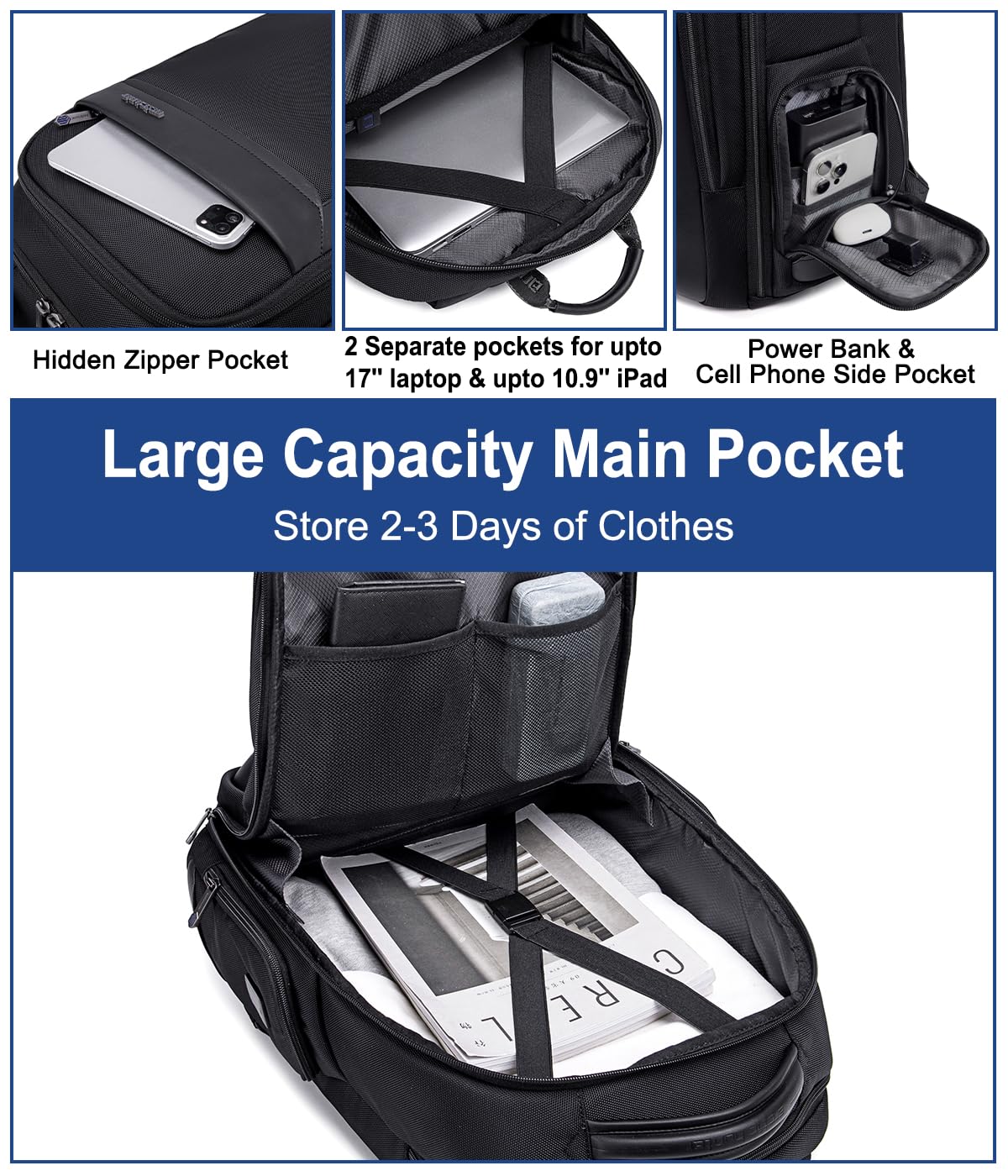 Arctic Hunter Travel Backpack for Men 45L Large Heavy Duty Office Trave- image 6