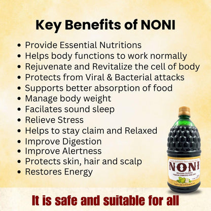 Kapila Noni Juice 1 Liter for Diabetes Care & Immunity Boost, Rich in Antioxidants Boosts Energy, Sugar Free Noni Kokum Juice