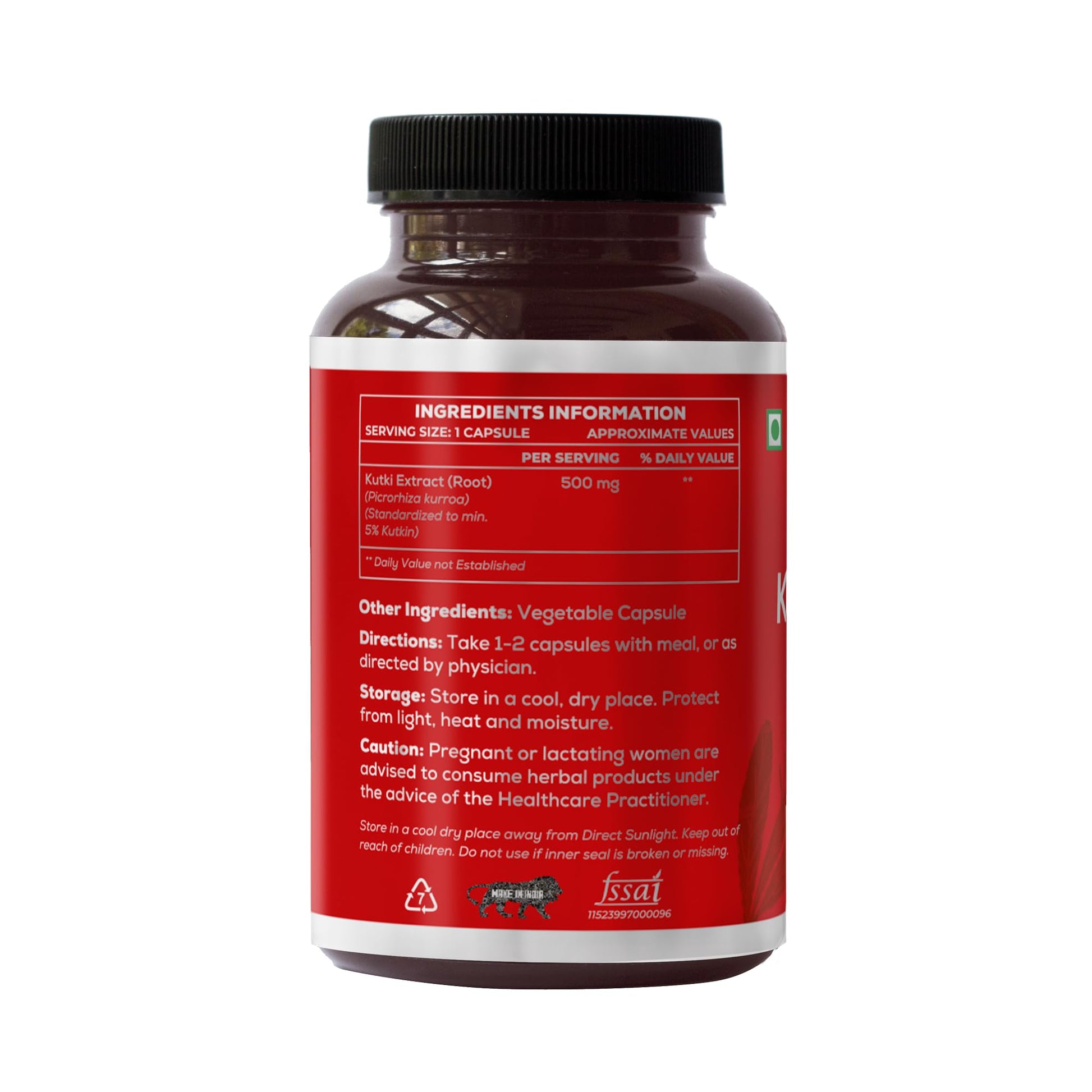 SAPTAMVEDA Natural Kutki 120 Veg Capsules (60 * 2) (Pack of 2), 500 MG- image 4