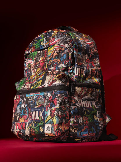 The Souled Store Marvel: Mightiest Heroes Backpacks | 19.47L Rugged Cotton Canvas Laptop Bag | 15.5 Inch Tech Sleeve & Luggage Strap | Premium Avengers Edition Travel & College Rucksack