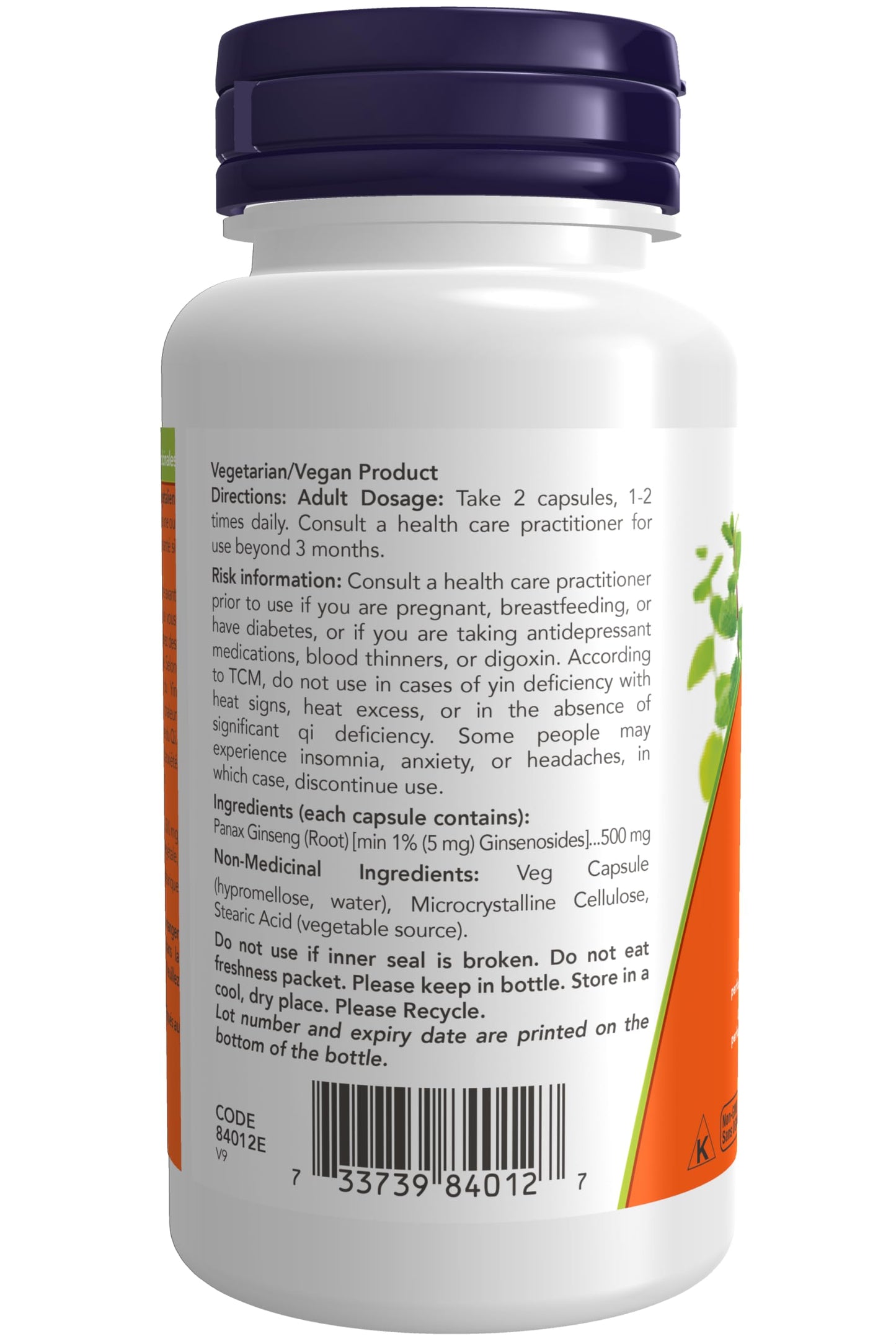 Now Foods Panax Ginseng Ext 500Mg 100Cap- image 8