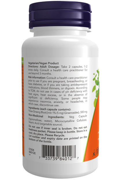 Now Foods Panax Ginseng Ext 500Mg 100Cap- image 8