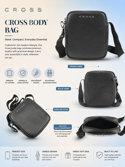 CROSS Men's Black Color Gotham Small Crossbody Bag