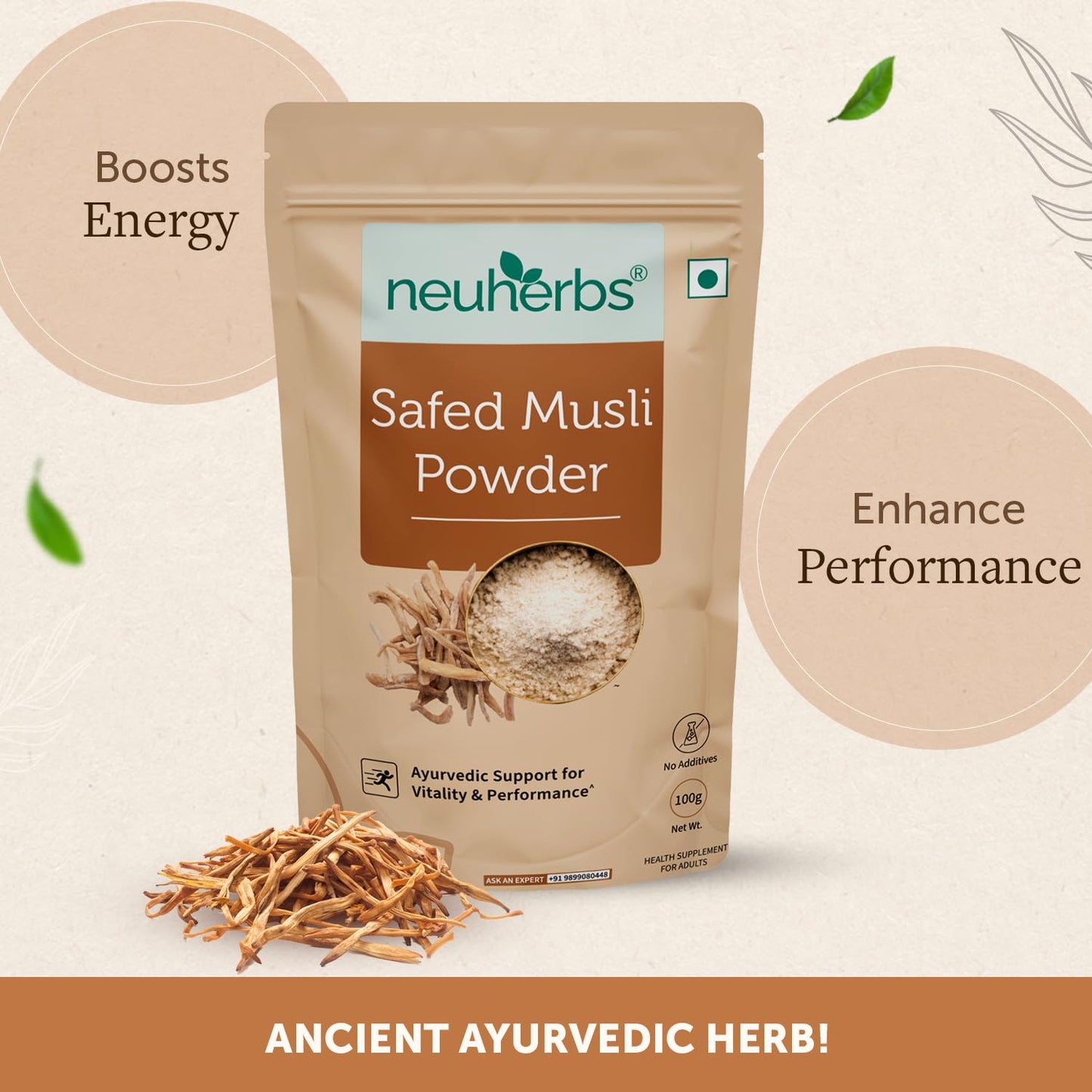 Neuherbs Safed Musli Root Powder - 100 GM | Ayurvedic Support for Vital- image 6