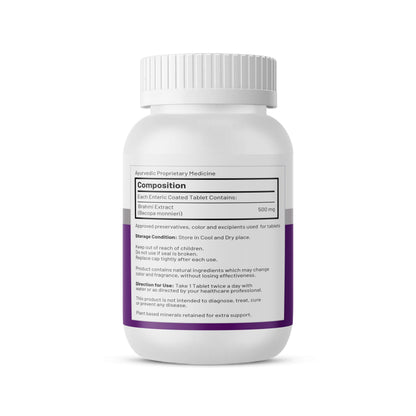 Truventiv Brahmi (Bacopa Monnieri) 500mg Tablets | Memory, Focus & Brain Health Support | Ayurvedic Herbal Supplement | Supports Cognitive Function, Sleep & Overall Wellness | 90 Tablets