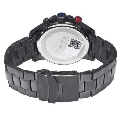 TIMEX Analog Watch for man with Black Round Dial & Gunmetal Stainless Steel Bracelet Band Water Resistant Men's Wrist Watches - TWEG19301