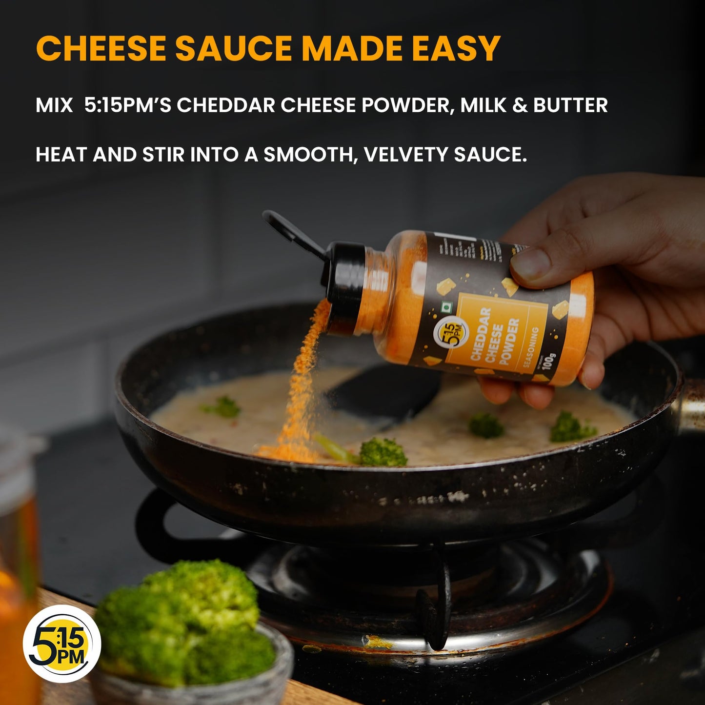 5:15PM Cheddar Cheese Powder for Popcorn, Pasta, Pizza, Nachos & Fries | Popcorn & Cheese Seasoning Powder,1 Count