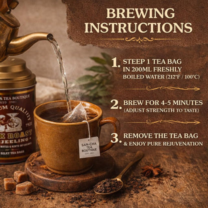 Sancha Dark Roast Darjeeling Tea | 25 Pyramid Bags | Roasted Darjeeling with Floral & Caramel Notes | Master Taster’s Selection
