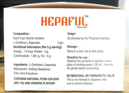 Hepaful, L-Ornithine L-Aspartate Granules, Orange Flavor, 5g Sachet, Oral Administration