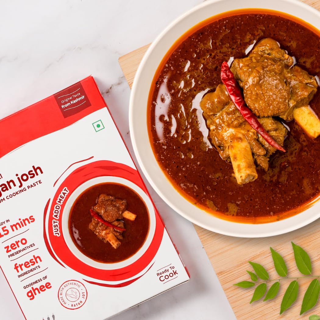 CURRYiT Kashmiri Rogan Josh Curry Paste 250g | Ready to Cook in 15 mins | Serves 6 | Just add Fresh Mutton, Chicken, Meat, Fish | Made with Ghee | No Preservatives | Eat with Khameeri Roti | Indian Masala Gravy