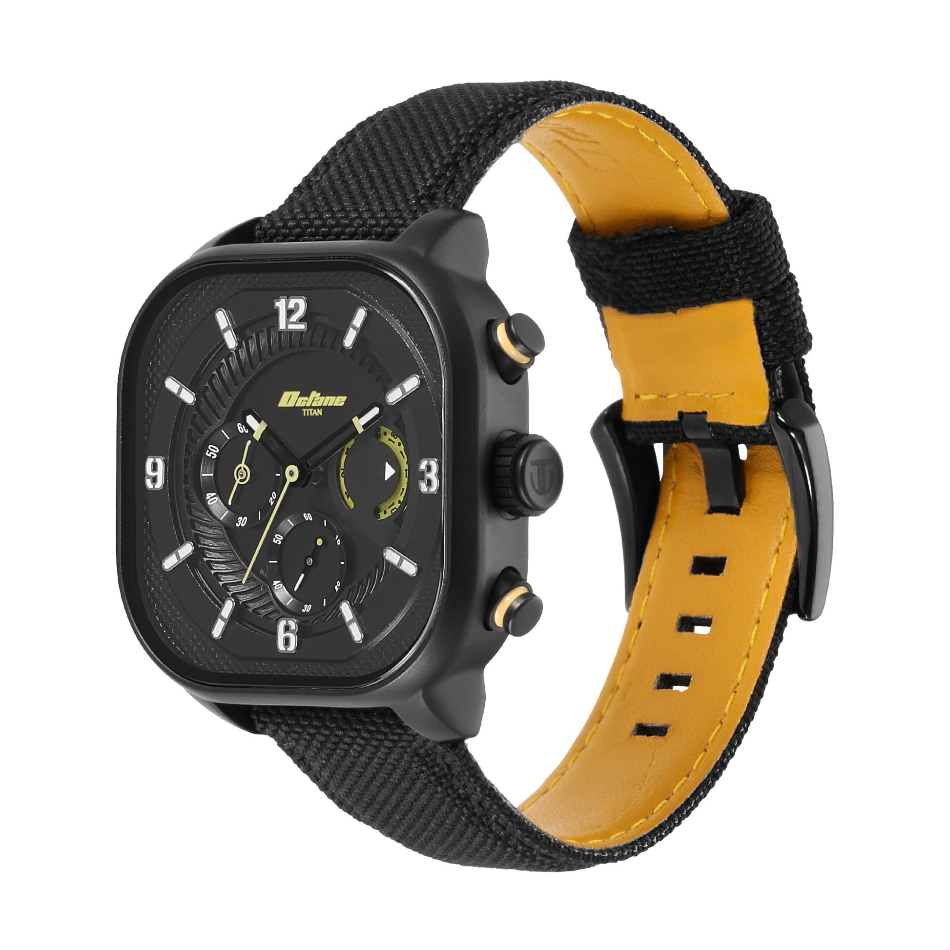 Titan Octane Aerobatics Green Dial Chronograph Leather Strap Watch for- image 4