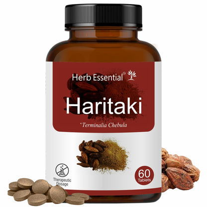 Herb Essential Haritaki Tablets – 500 mg, 60 Count | Terminalia Chebula | Suppor