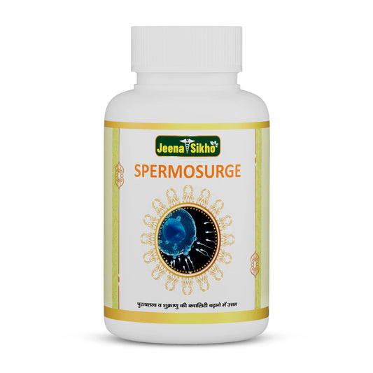 Jeena Sikho Spermosurge/Men’s Health Capsules | Herbal Men Wellness Supplement | Naturally Blended With Gokshura, Jeevanti, And Ashwagandha, 60 Capsules