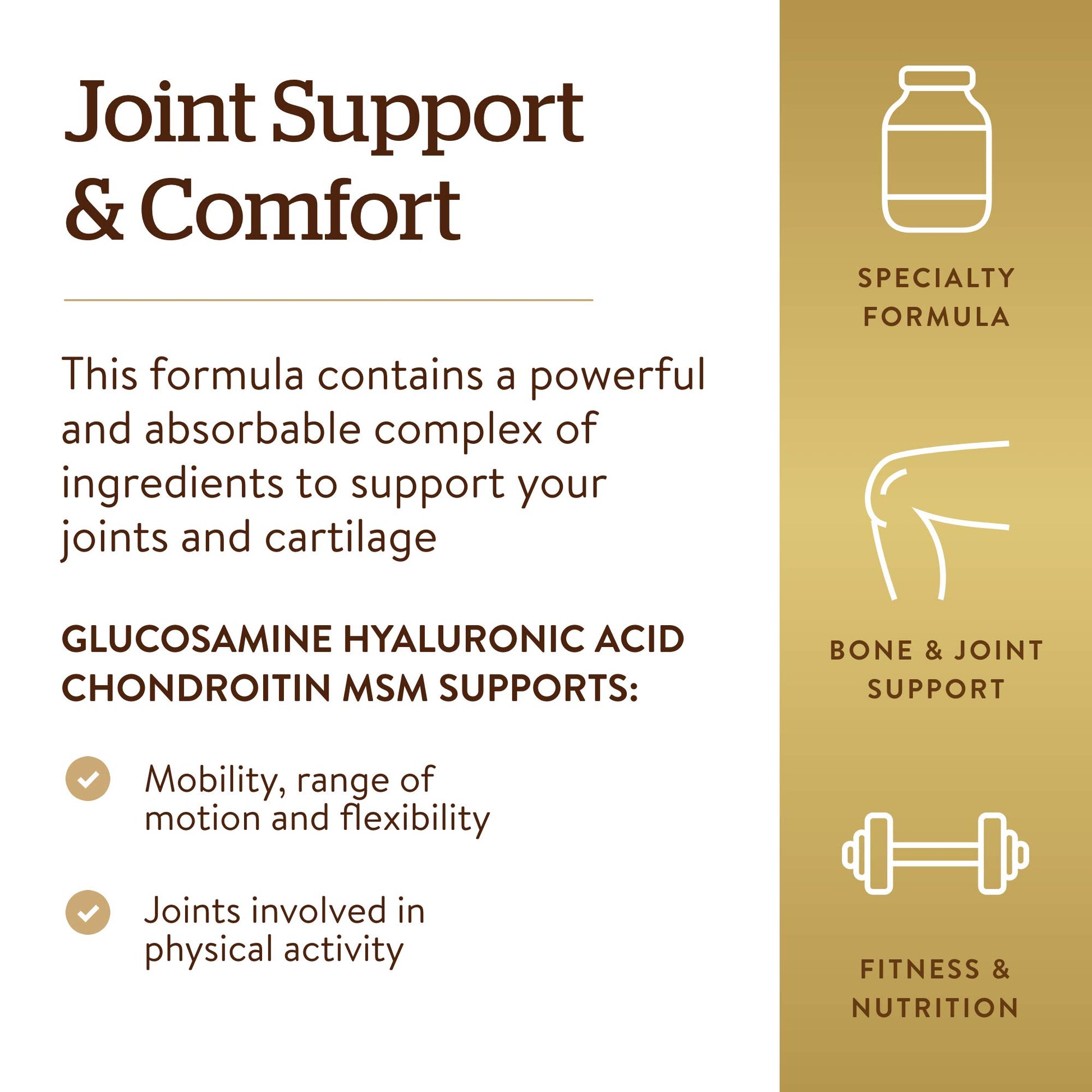 Solgar Glucosamine Hyaluronic Acid Chondroitin MSM Shellfish Free - 60- image 4