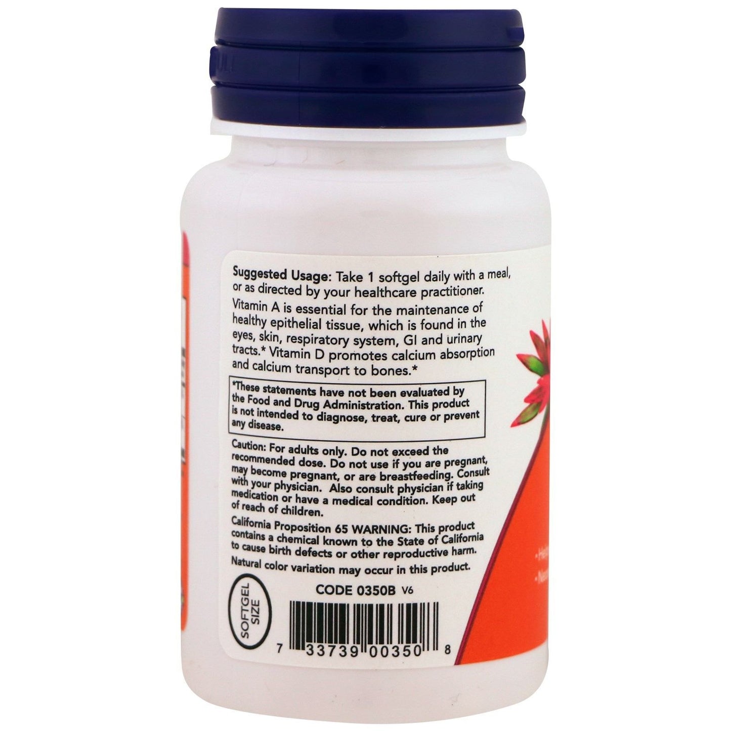 Now Foods, A&D Essential Nutrition,10,000/400 IU 100 Softgels, NOW-0035- image 2