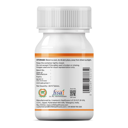 INLIFE Curcumin Tablets with Piperine | 95% Curcuminoids with Curcuma Longa Root Powder | Turmeric & Ginger Extract, 1605mg - 60 Tablets (Pack of 1)