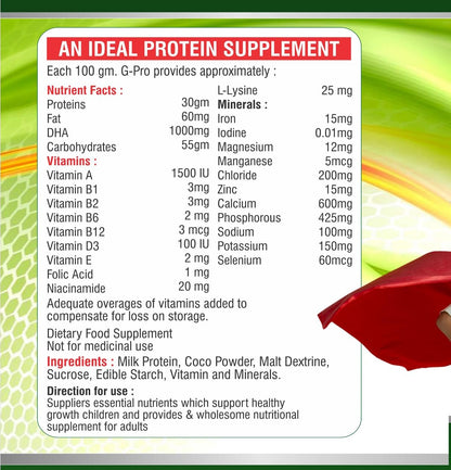 Kayashree Height Vridhi Formula Daily High Protein Shake Powder | No Added Sugar | Vegan | Flavour - Chocolate 200gm