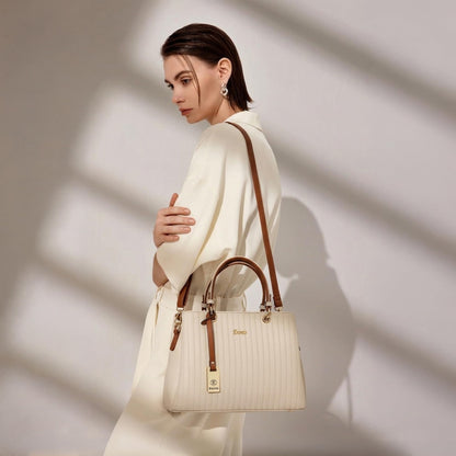 EXOTIC® Women's Striped Line Handbag, Beige