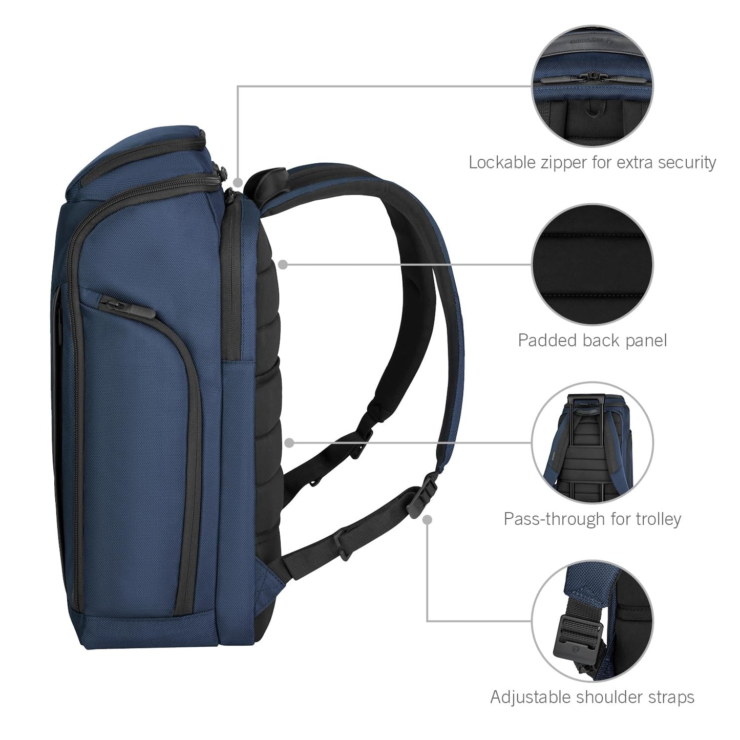 Victorinox Swiss Designed Backpack, Altmont Professional Fliptop Laptop Backpack, Navy Blue, Dedicated Laptop and Tablet Compartment, Business Travel Office Bag For Men, 26 Litres, (653287)