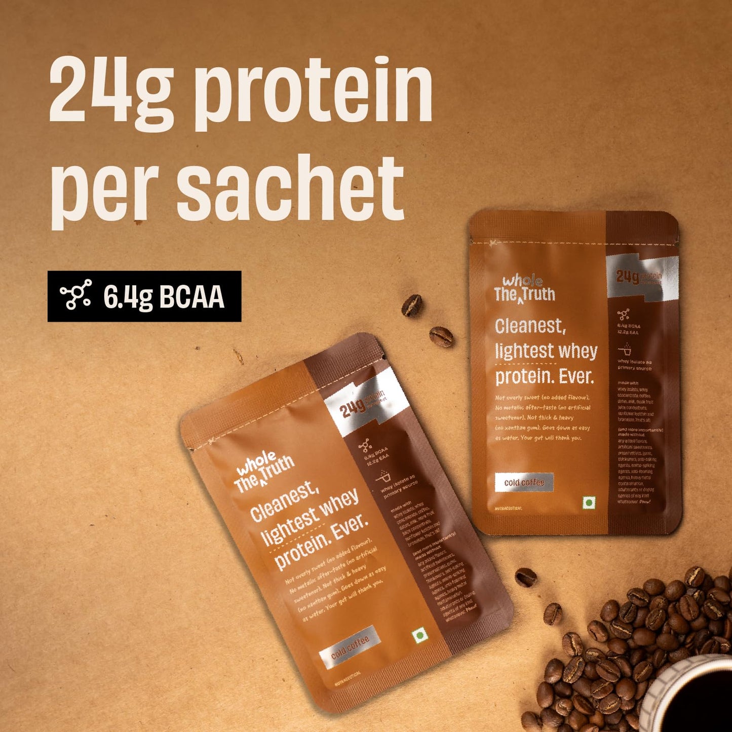 The Whole Truth Whey Protein Isolate+Concentrate | Cold Coffee 210g (Pa- image 9