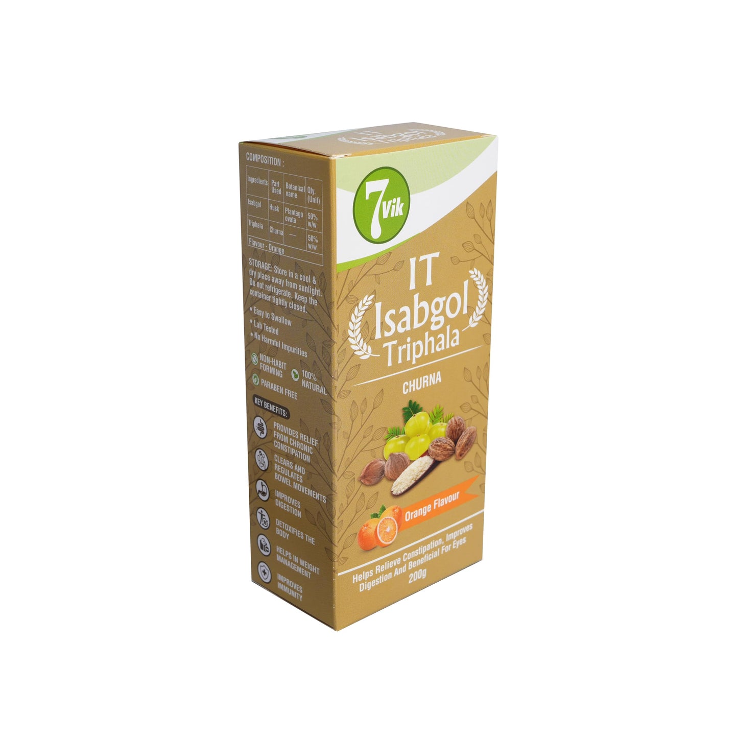 7vik IT Isabgol Churan - Extremely effective Psyllium Husk Bhusi/Churan Relief From Chronic Constipation Ayucharya Wellness LLP (200 gm)