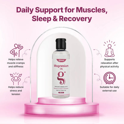 GLIMLACH Magnesium Oil for feet, Sleep Support, Pain Relief & Muscle Recovery | Suitable for Foot Massage and Body Use | Lightweight Formula for Daily Personal Care (100ml, Pack of 1)