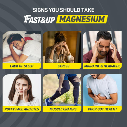 Fast&Up Magnesio - Restful Sleep Supplement - Magnesium & Zinc for Stress Management & Promoting Deep Sleep (60 Effervescent Tablets, Lime & Lemon Flavor)