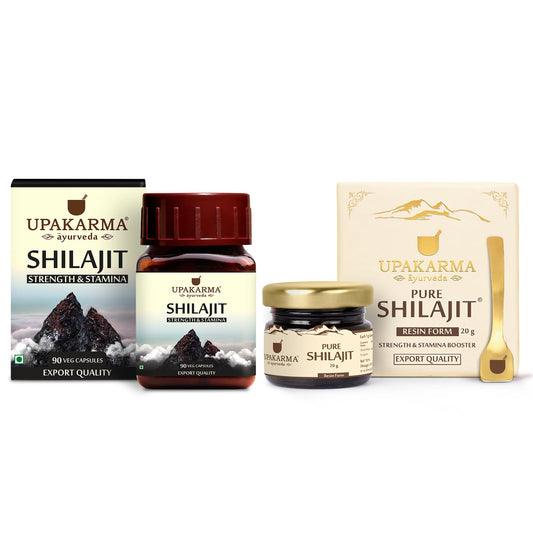 UPAKARMA Combo Pack of 90 Shilajit Extract Capsules and 15g Shilajit/Shilajeet R