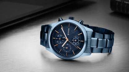 Titan Neo Splash Quartz Multifunction Midnight Blue Dial Metallic Blue- image 4
