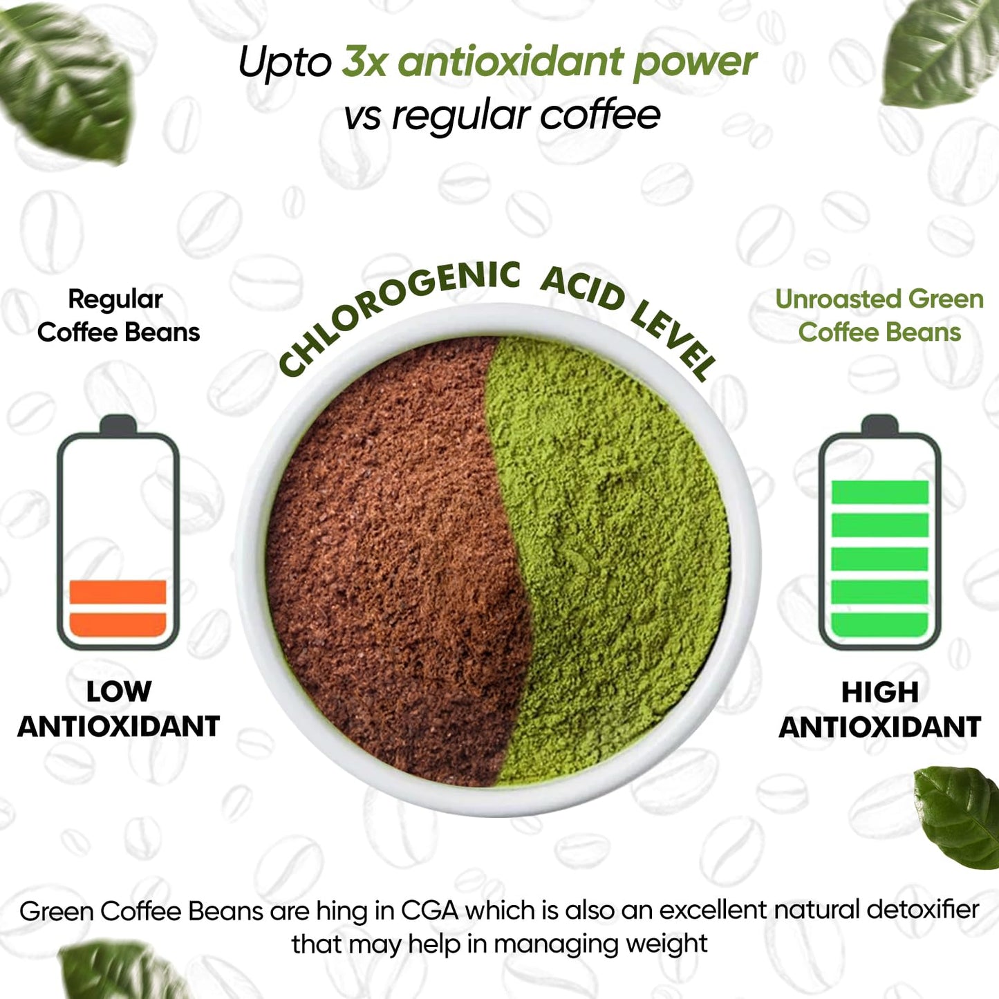 Herbal Max Green Coffee Powder, 3 × 100 gm – Organic Natural Green Coffee for Weight Management, Metabolism, Digestion & Energy Support | Daily Wellness Supplement