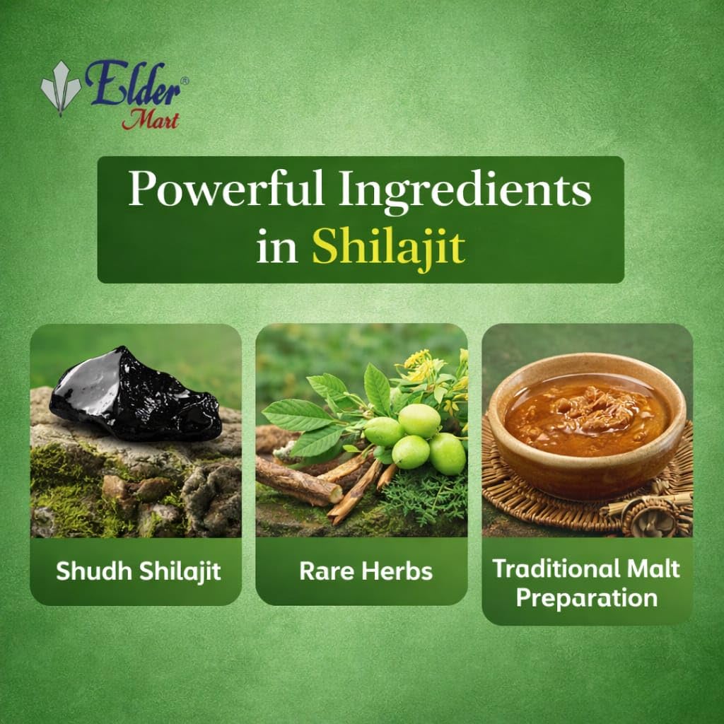 Elder's Shilajit Malt I For Energy, Endurance & Vitality I 100% Ayurvedic Vitality Formula I Pure Shilajit and Herbs I Chocolate Flavour Shilajit I Stamina and Strength Support 400gm