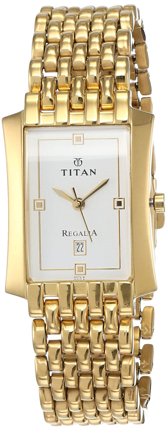 Titan Regalia Analog White Dial Men's Watch-NL1927YM04