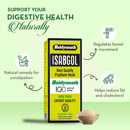Baidyanath Isabgol - Psyllium Husk Powder - 200gm | Effectively Relieve- image 6
