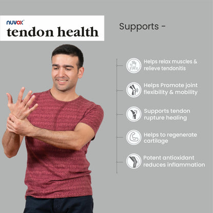 NUVOX Tendon Health, Joint Cartilage & Ligament Care, blend of Rosehip extract, Monosaccharides, Collagen, CurcuminC3 Complex & Vitamins (Pack of 1 count, 30 Tablets)