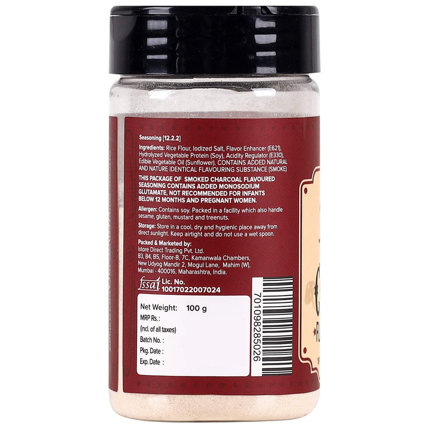 Urban Platter Smoked Charcoal Seasoning, 100g (Add Smoky flavour to dishes instantly!)