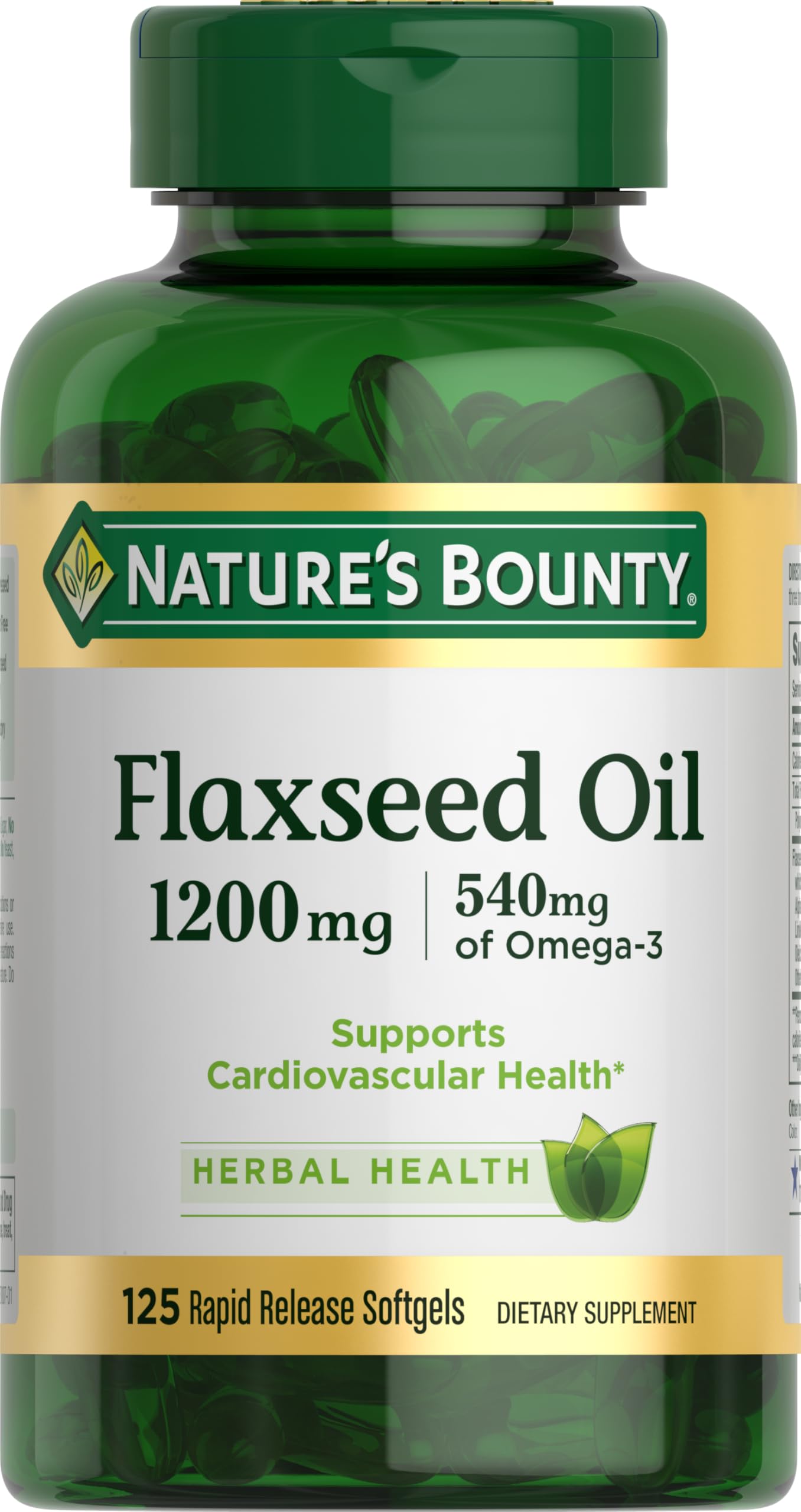 Nature's Bounty Flaxseed Oil 1200 mg - 125 Capsules