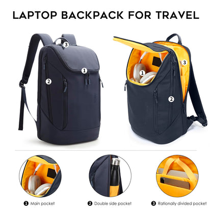 BANGE Commute backpack can hold 15.6 inch laptop,Fight approved carry on backpack for men and woman, Blue, Large, Fashion