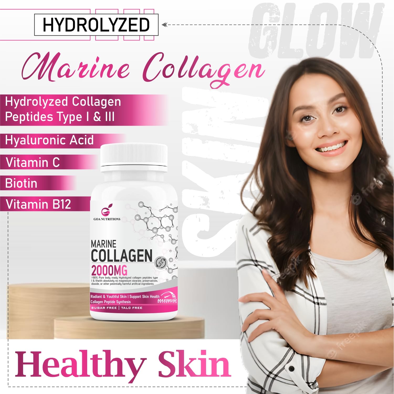GOA NUTRITIONS Marine Collagen Powder for Skin, Hair Supplement for Men- image 5