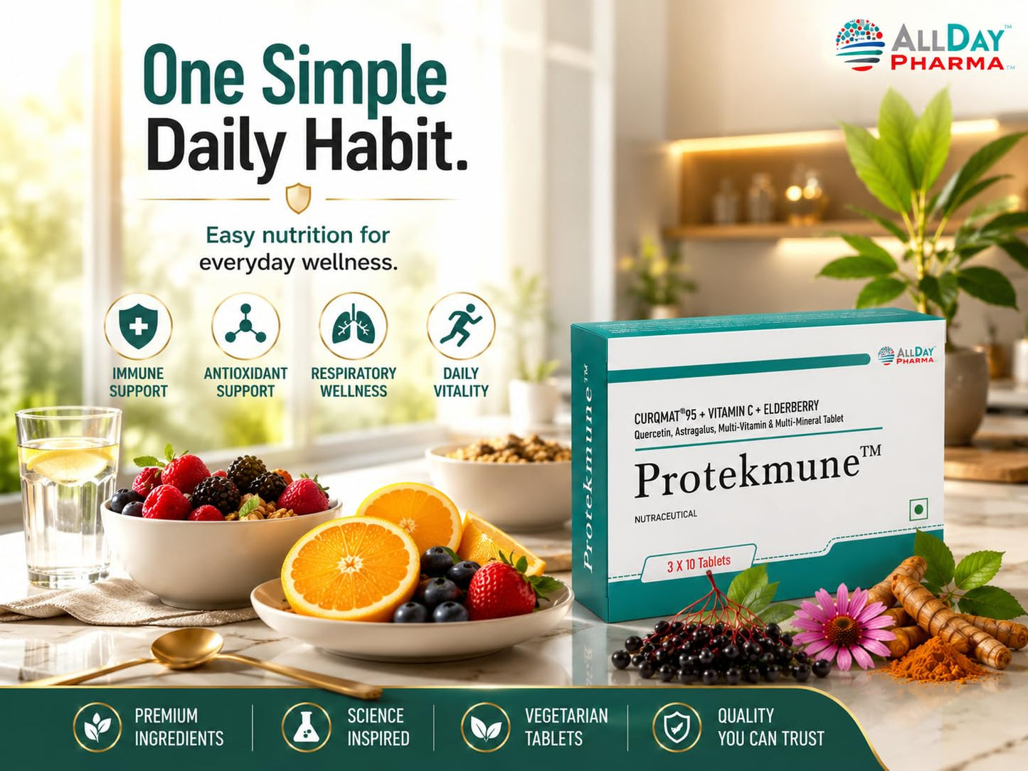 ALLDAY PHARMA Protekmune Tablets – (10 Tablets) – Men & Women